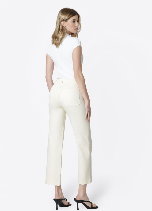 HR Patch Pocket Slim Wide Jeans in Natural