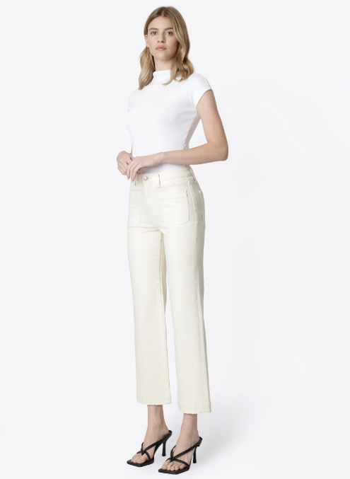 HR Patch Pocket Slim Wide Jeans in Natural