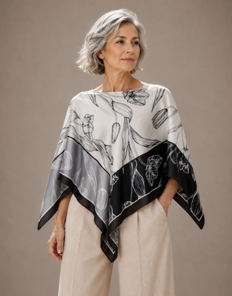 Satin Scarf Poncho