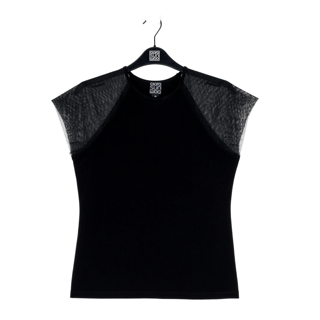 Mesh Cap Sleeve Top