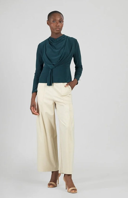 Knot Drape Neck LS Top