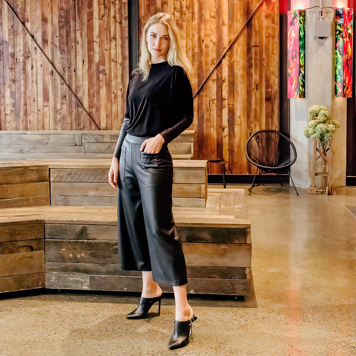 Liquid Leather™ - Sheen Front Pocket Gaucho Pant