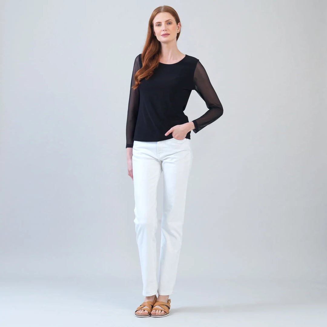 Long Mesh Sleeve Top