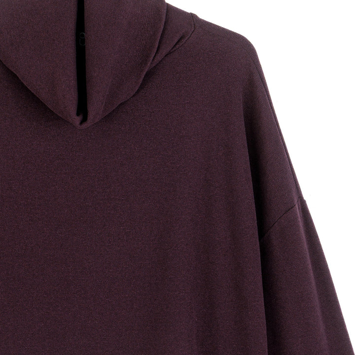Lounge Knit - Tipped Hem Sweater - Eggplant