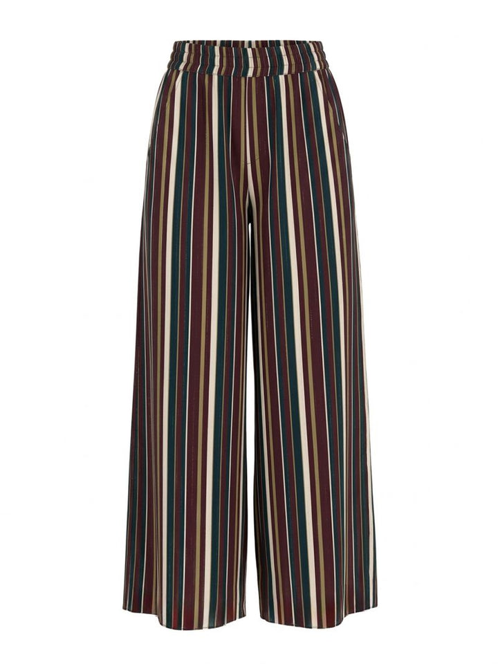 Striped Elastic Waist Wide Leg Pants