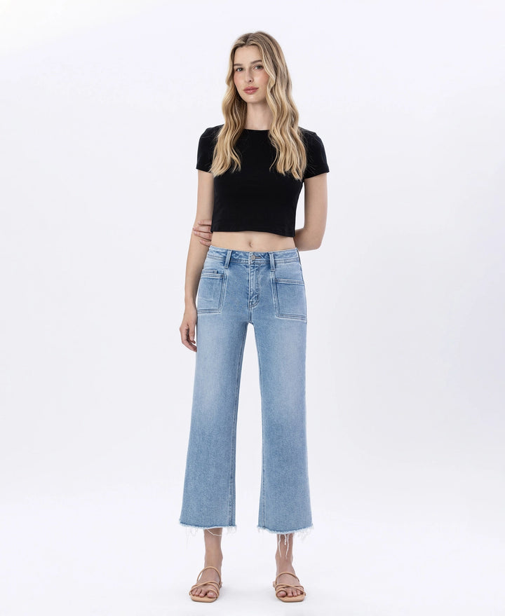 HR Crop Front Pocket Slim Wide
