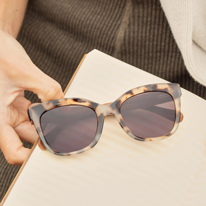 Nora- Ivory Tortoise / Walnut Wood / Sunglass Reader