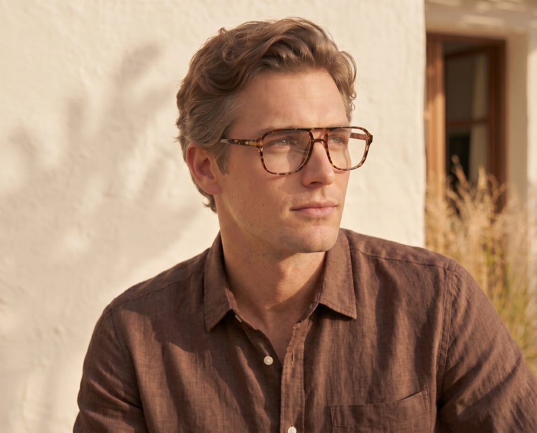 Jax Aviator Brown Tortoise Blue Light Reader