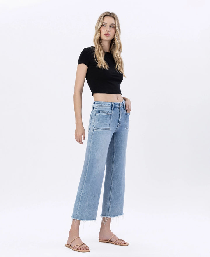 HR Crop Front Pocket Slim Wide