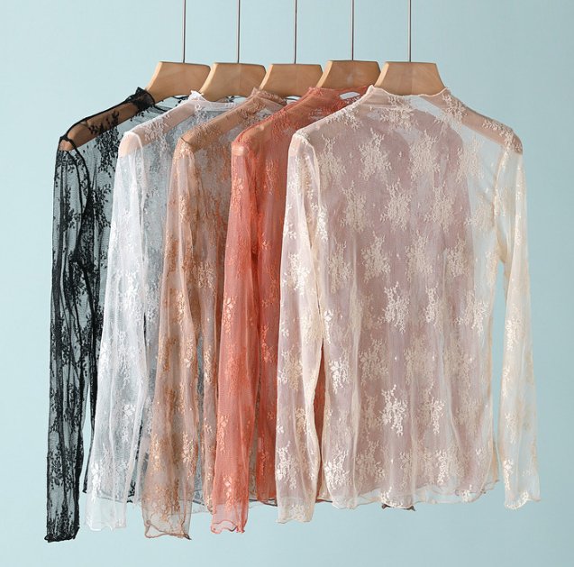 Sheer Mesh Floral Lace Top