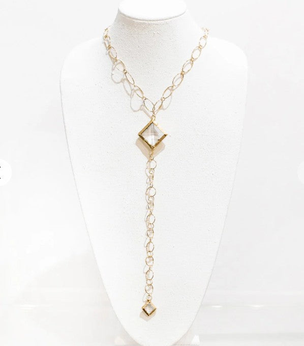 Addison 18 Karat Gold Crystal Necklace