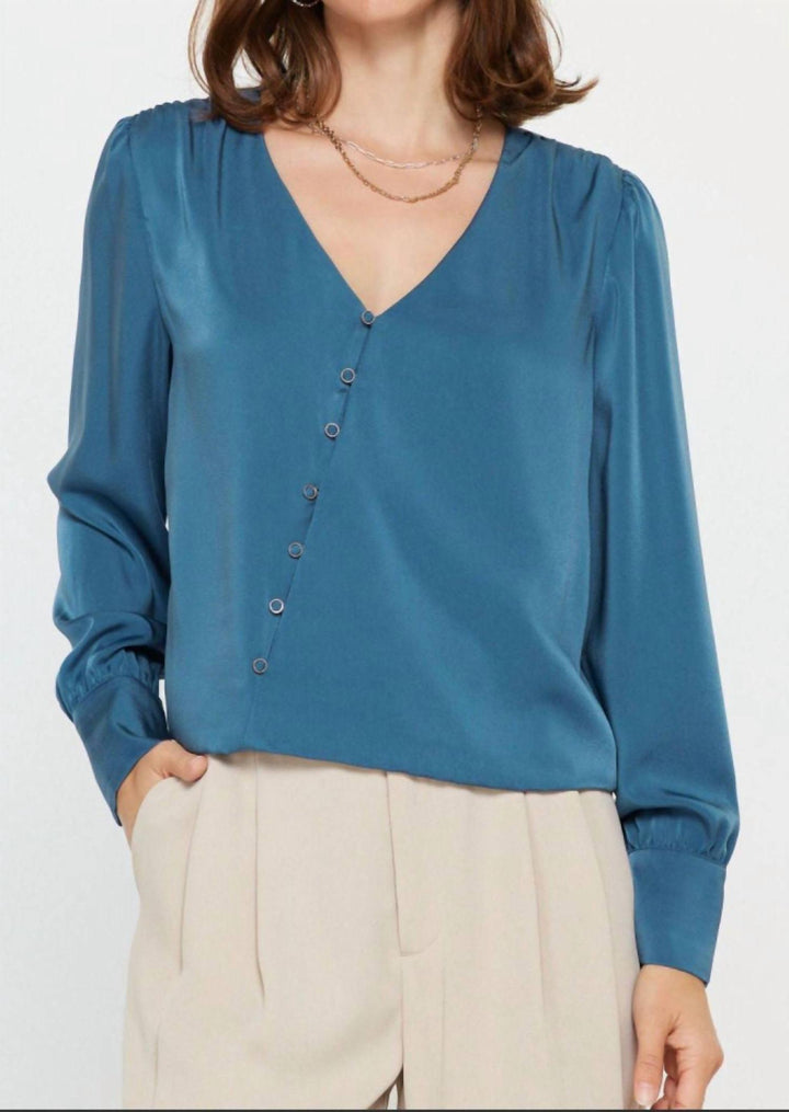 V-Neck Surplus Bttn Dwn Blouse