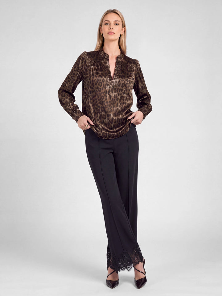 Leopard Printed LSlv Blouse