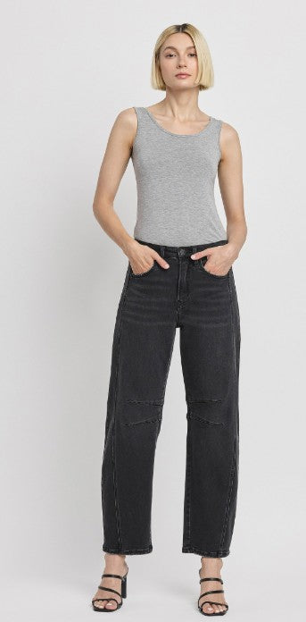 HR ANKLE BARREL JEANS
