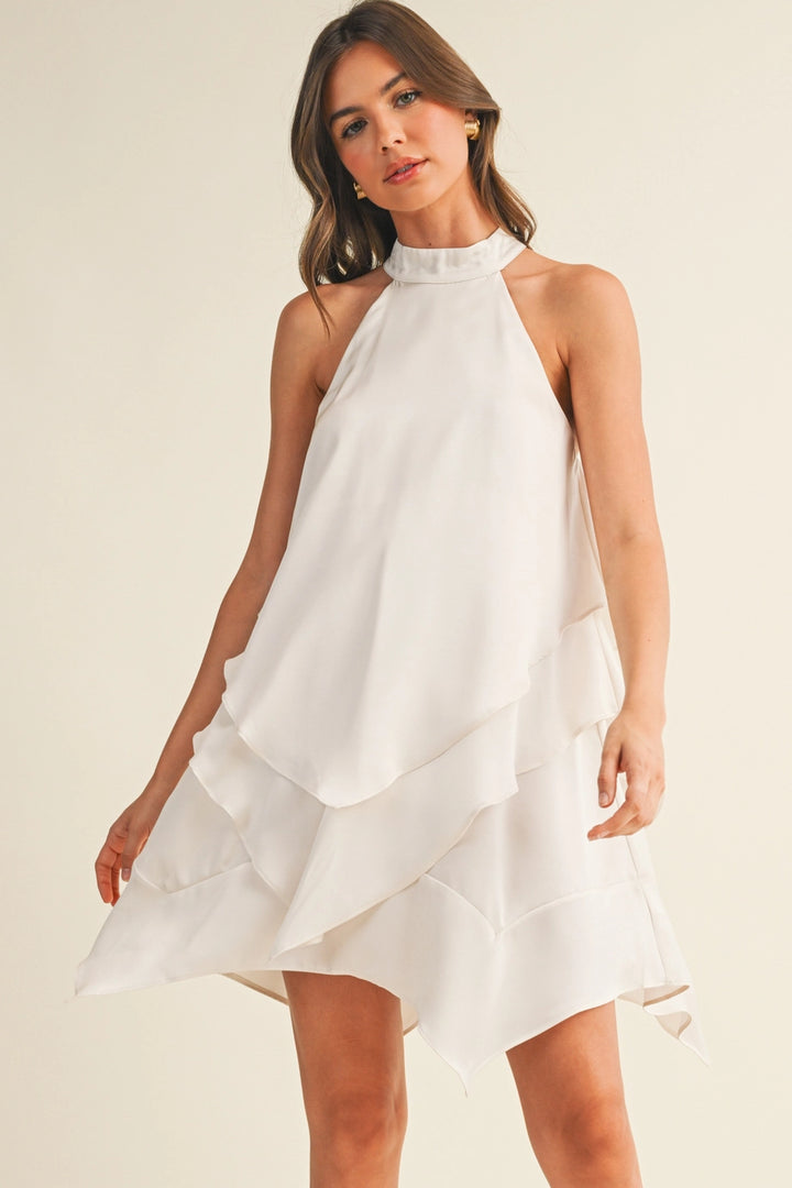Cascading Tiered Halter Dress