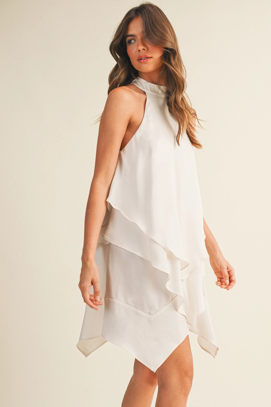 Cascading Tiered Halter Dress