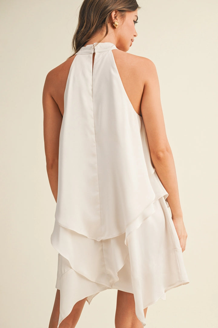 Cascading Tiered Halter Dress