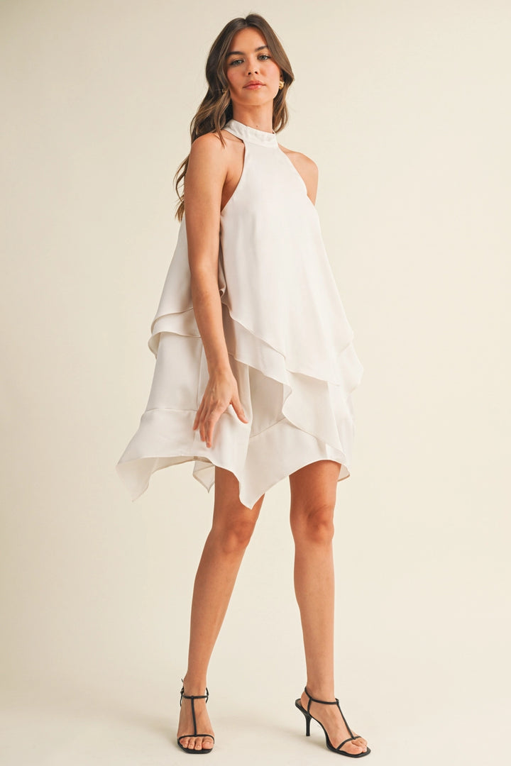 Cascading Tiered Halter Dress