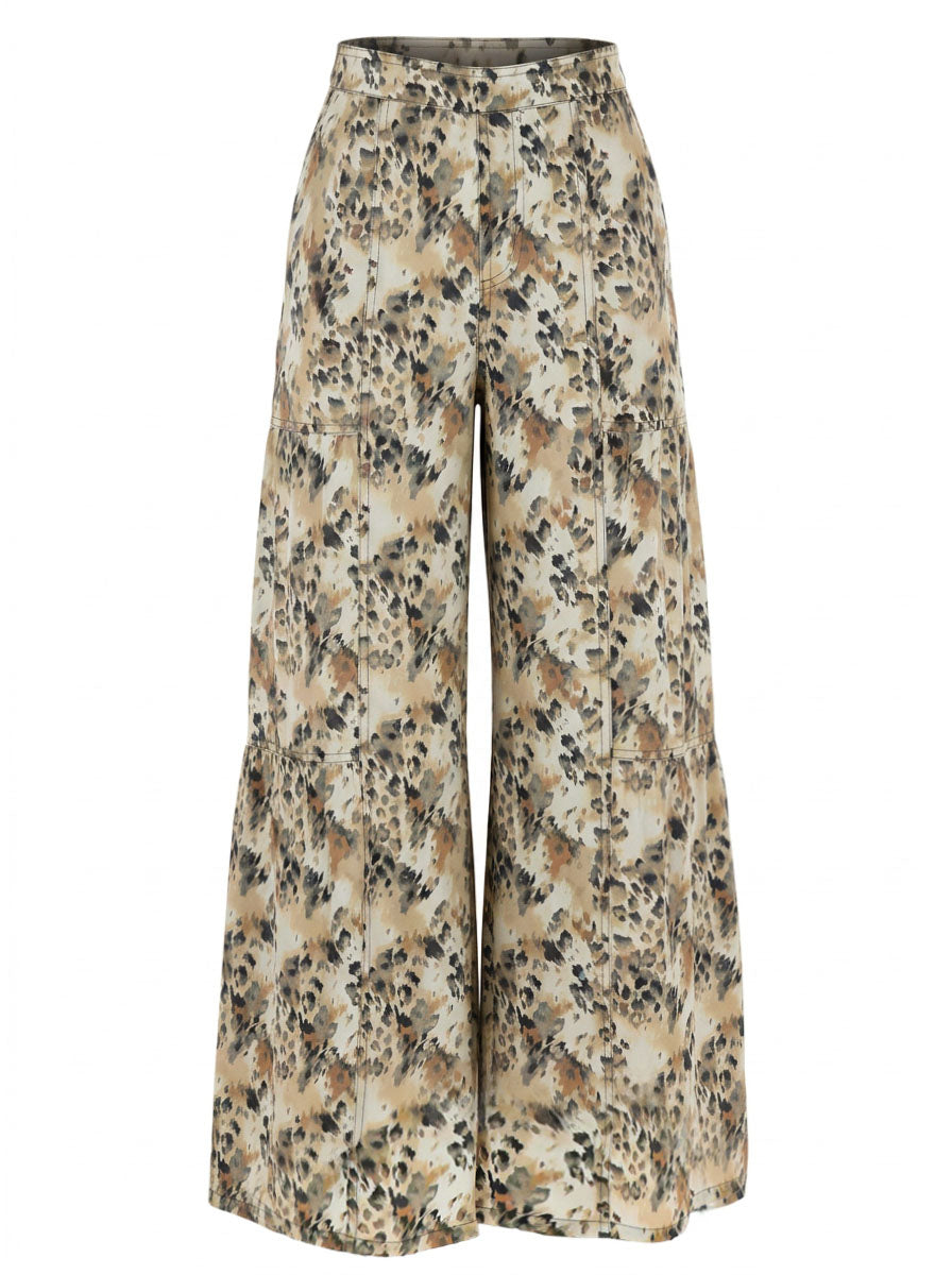 Leopard Tiered Wide Leg Palazzo Pants