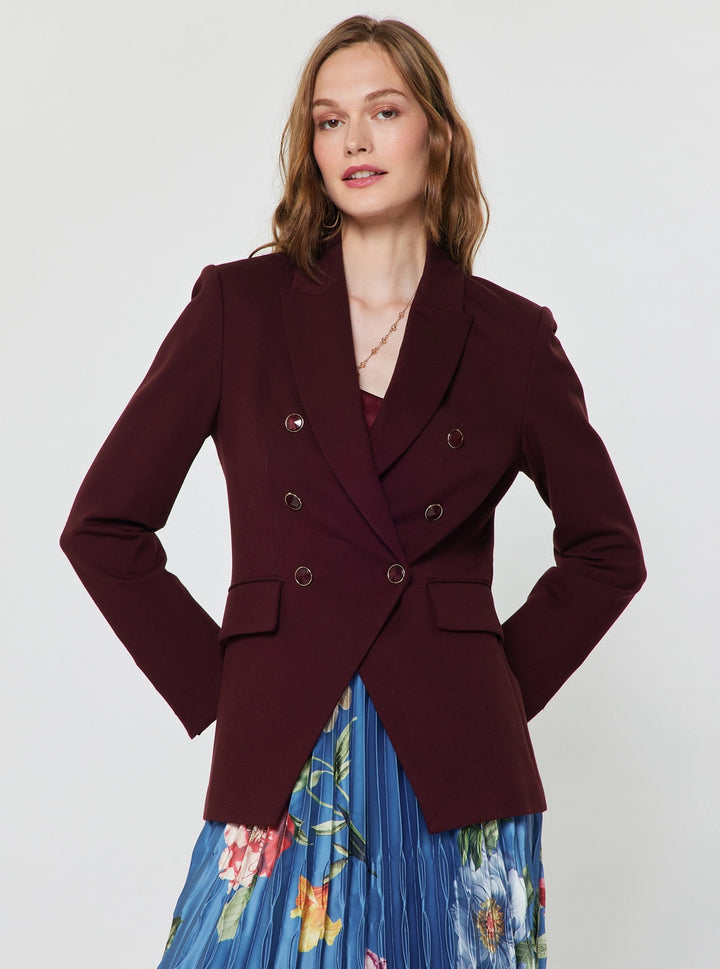 Notch Collar Double Breasted Jacket