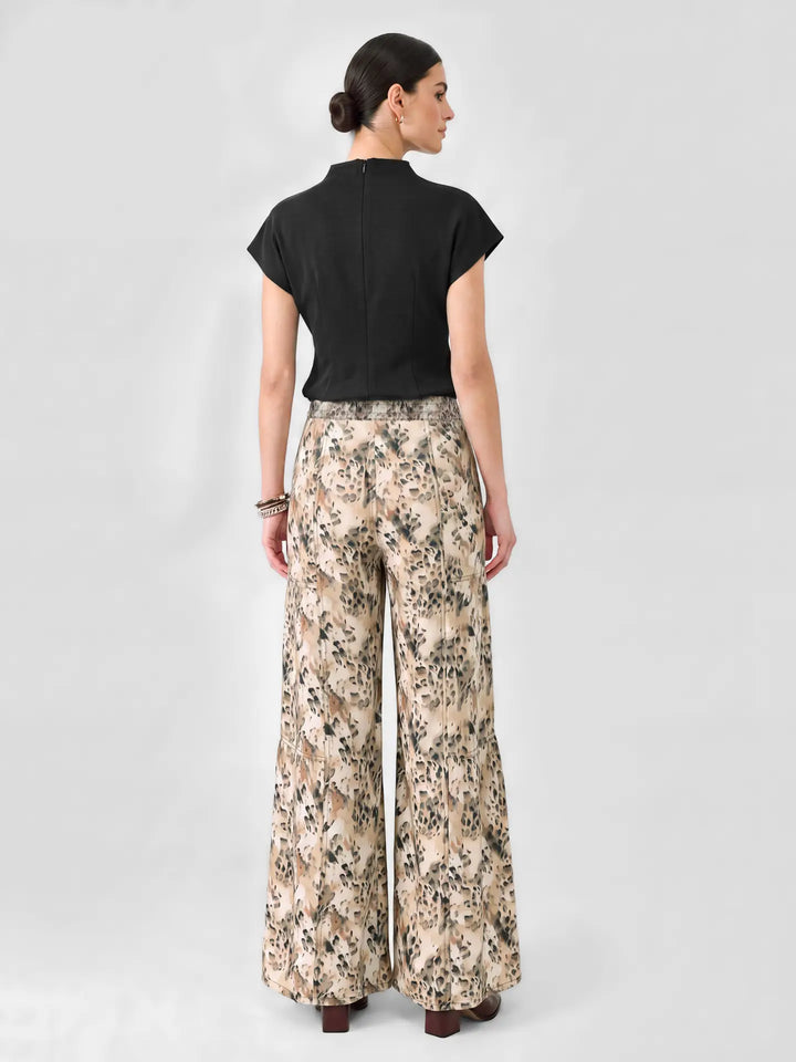 Leopard Tiered Wide Leg Palazzo Pants