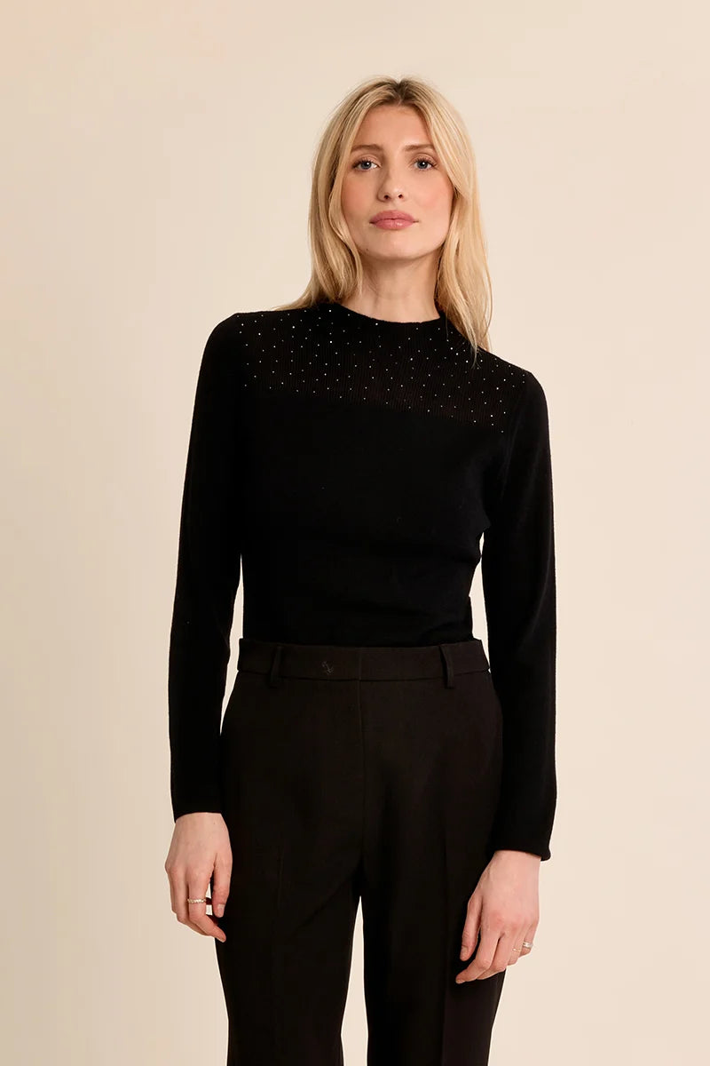 LS Semi Sheer Sweater - Black