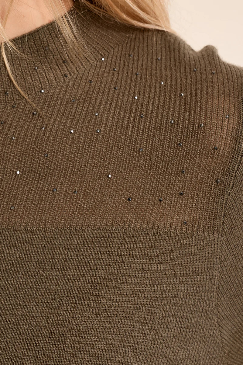 LS Semi Sheer Sweater - Khaki