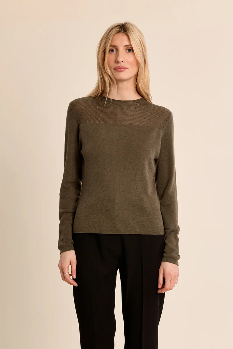 LS Semi Sheer Sweater - Khaki
