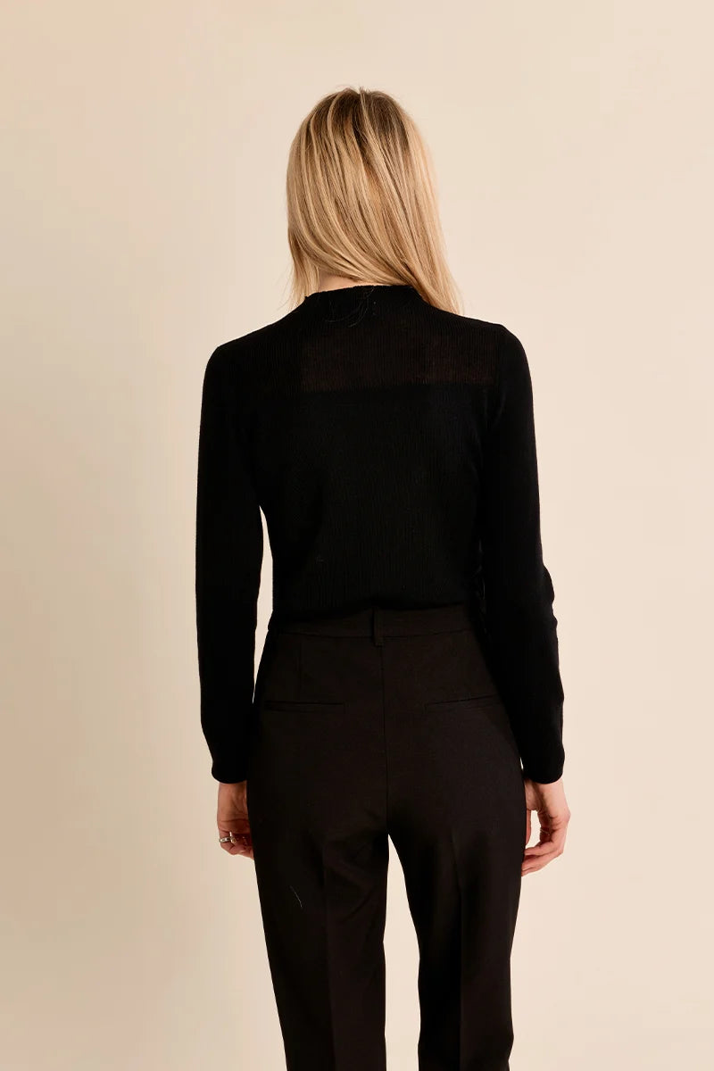 LS Semi Sheer Sweater - Black