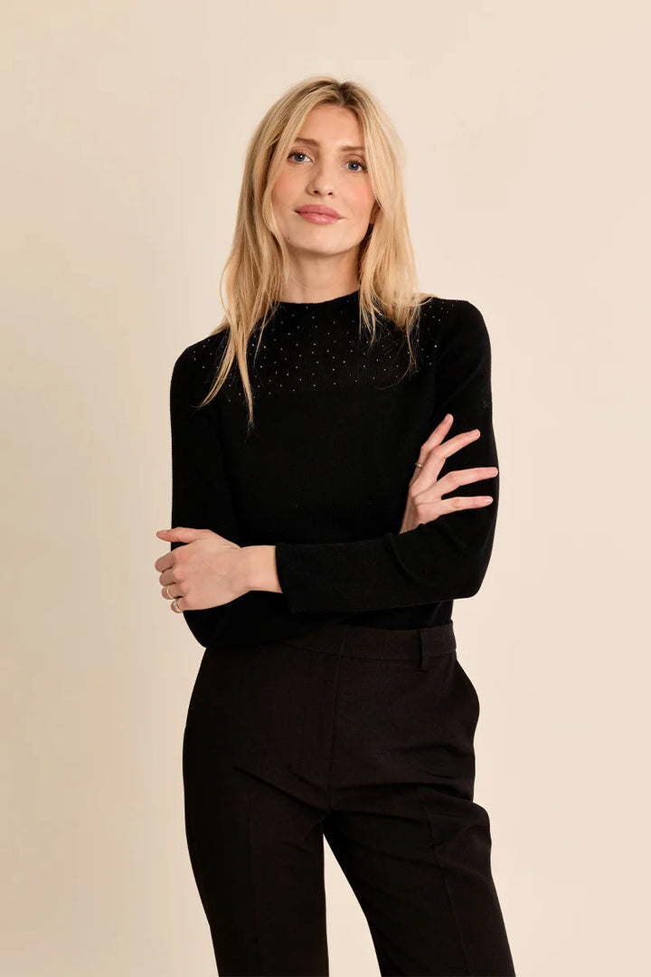 LS Semi Sheer Sweater - Black