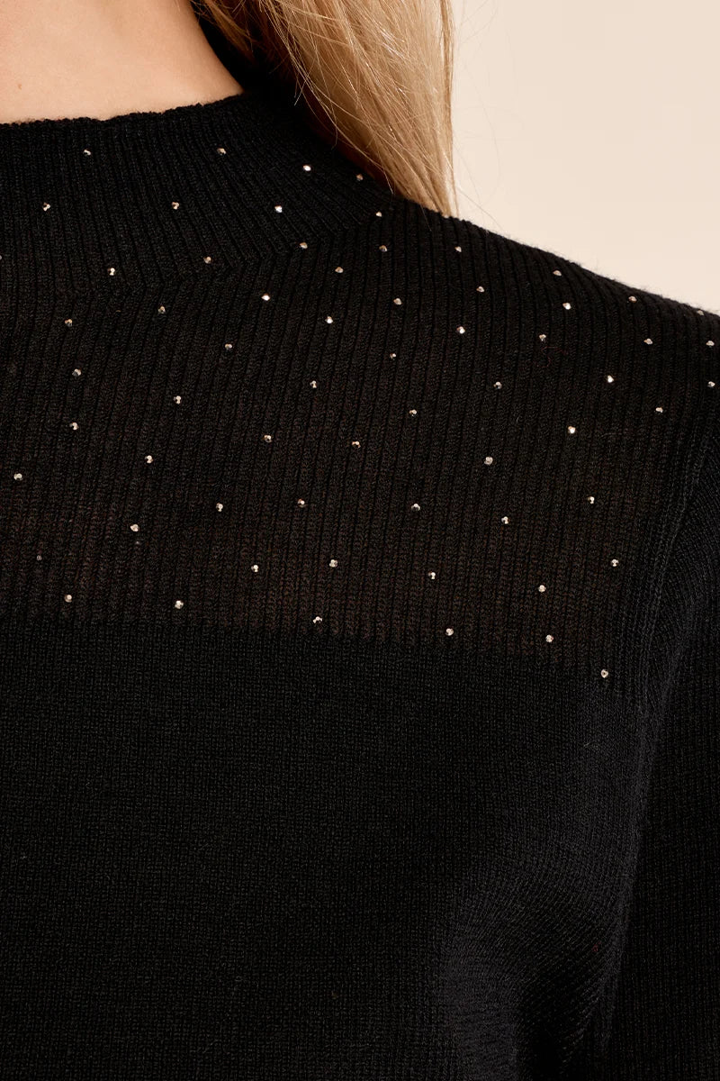 LS Semi Sheer Sweater - Black