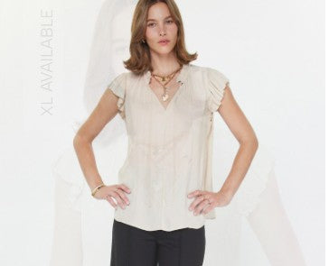 Margot Pleated Sleeve Blouse