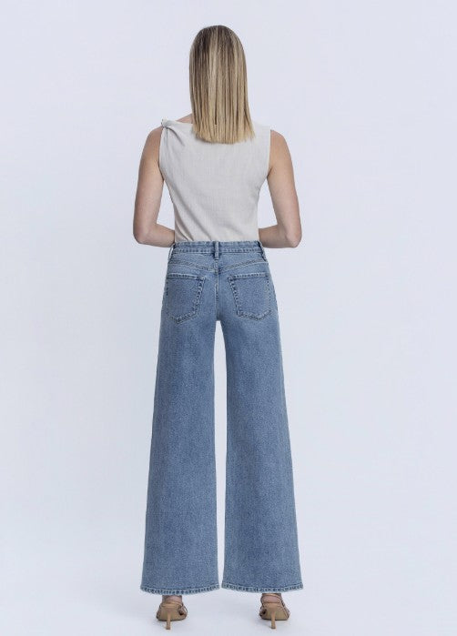 HR Wide Leg Rhinestone Stripe Jean