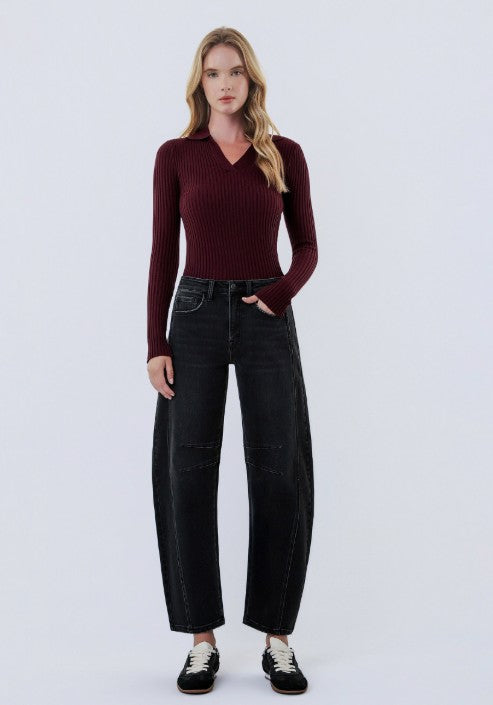 HR ANKLE BARREL JEANS