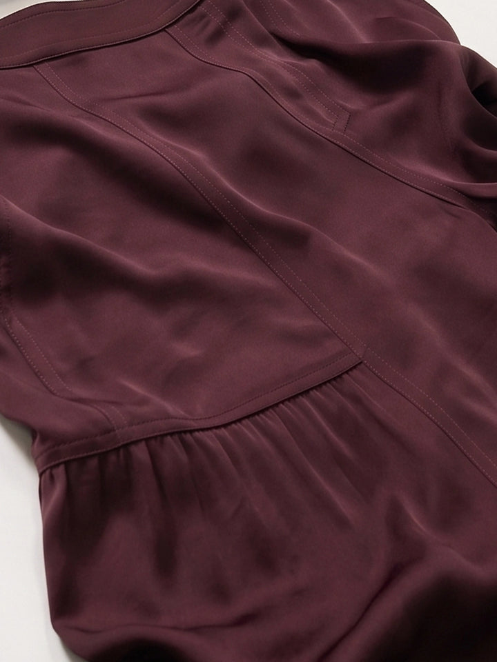 Tiered Wide Leg Satin Pants