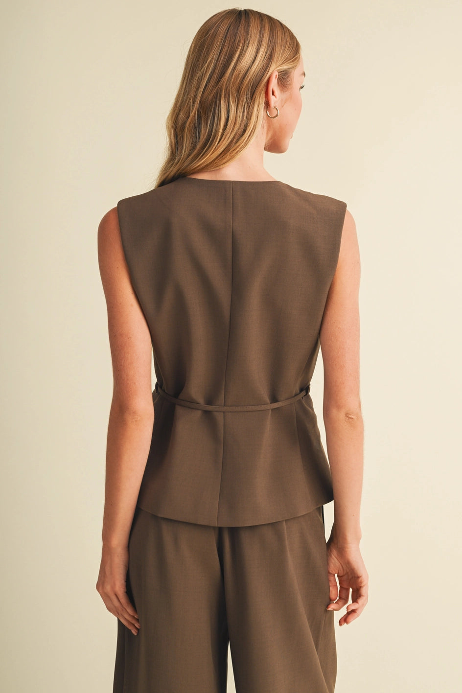 Tie-Waist Peplum Vest