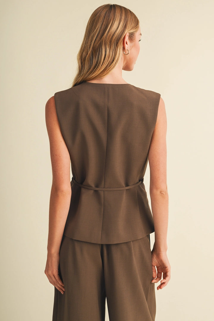 Tie-Waist Peplum Vest