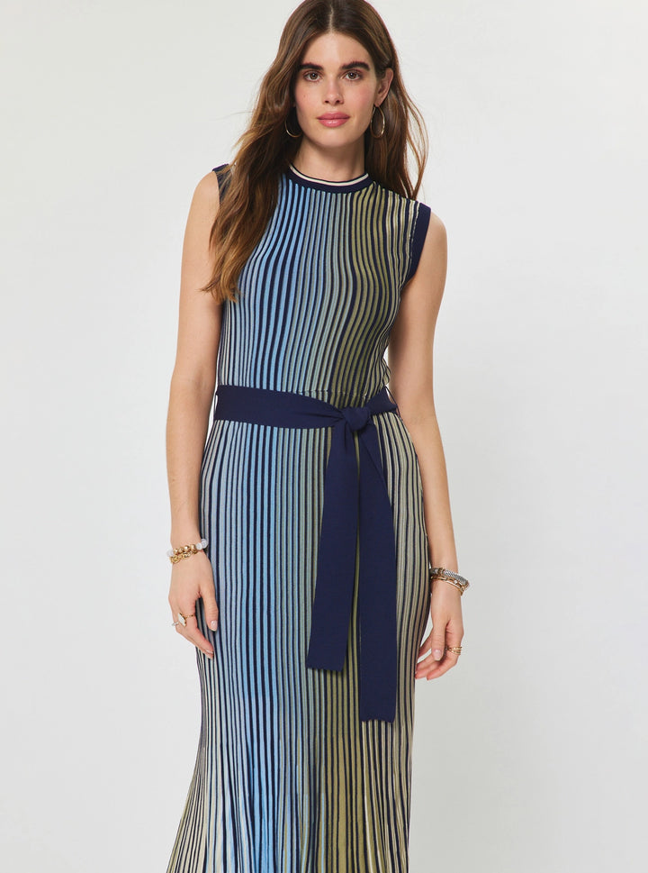 Gradation Stripe Knit Sweater Dress