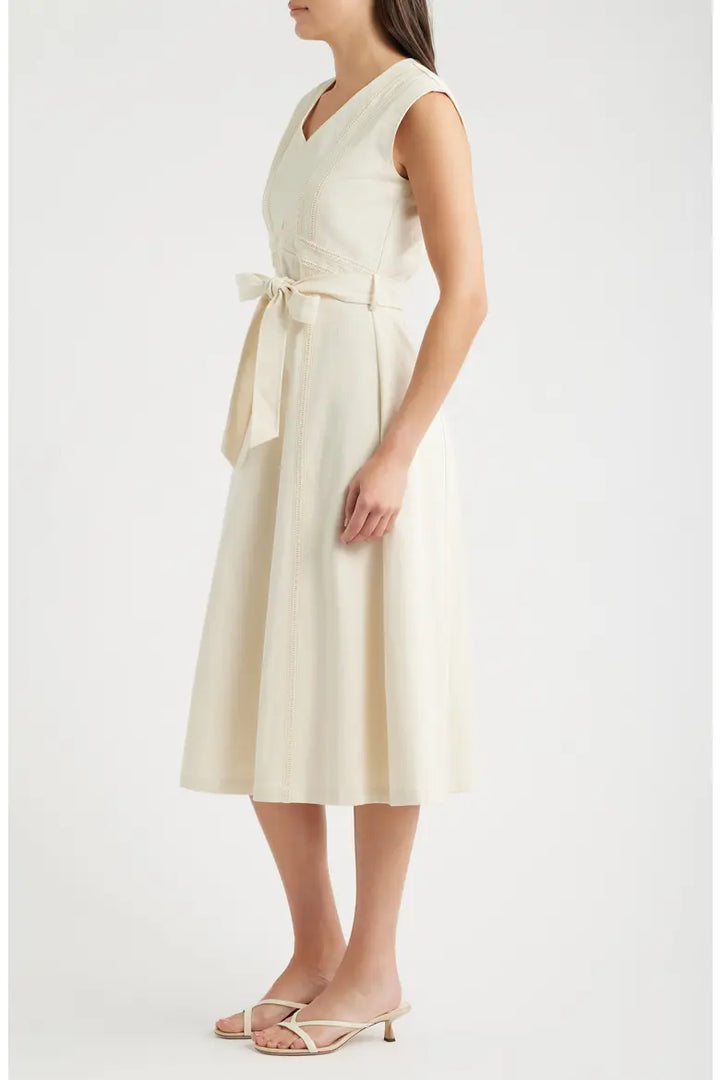 Stitch Tie Waist Midi Dress