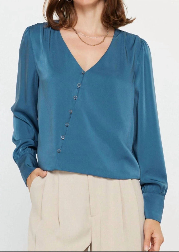 V-Neck Surplus Bttn Dwn Blouse