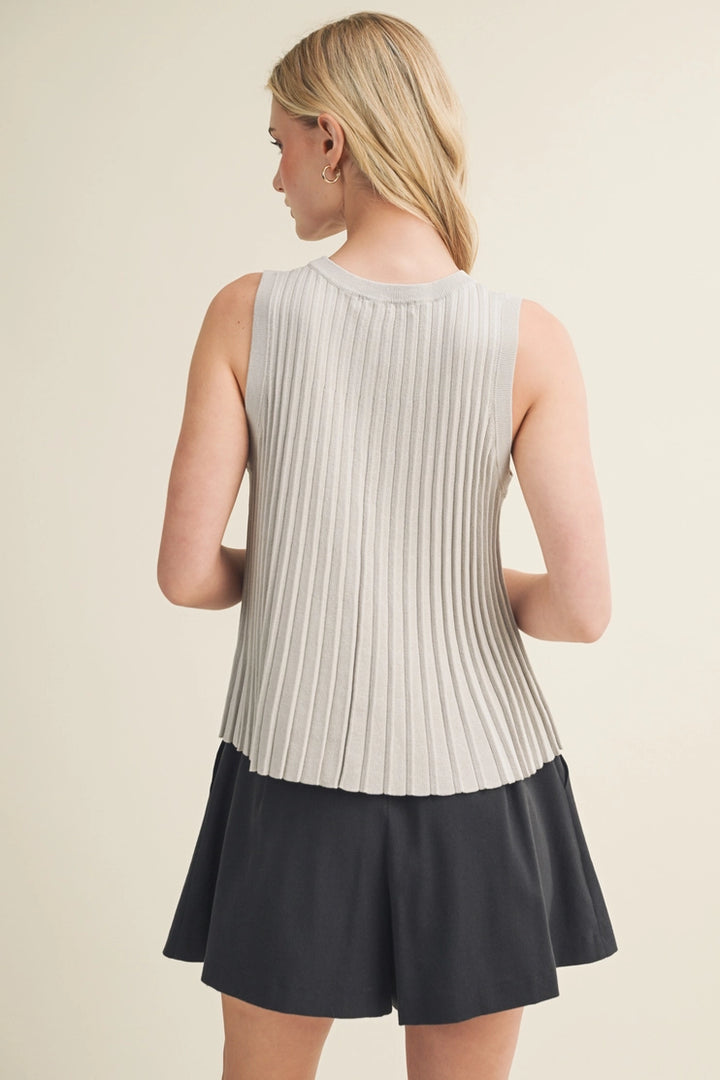 Micro-Pleated Knit Tank