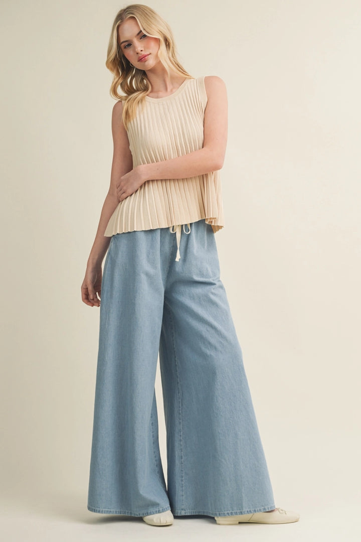Micro-Pleated Knit Tank