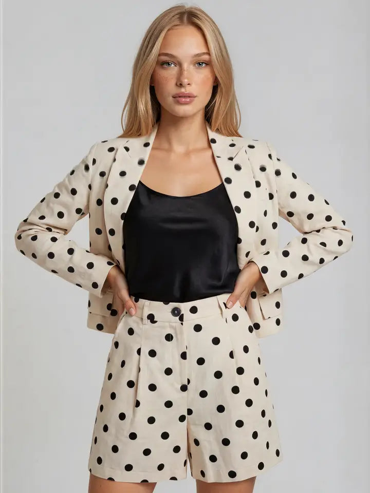 Linen Polka Dot Shorts