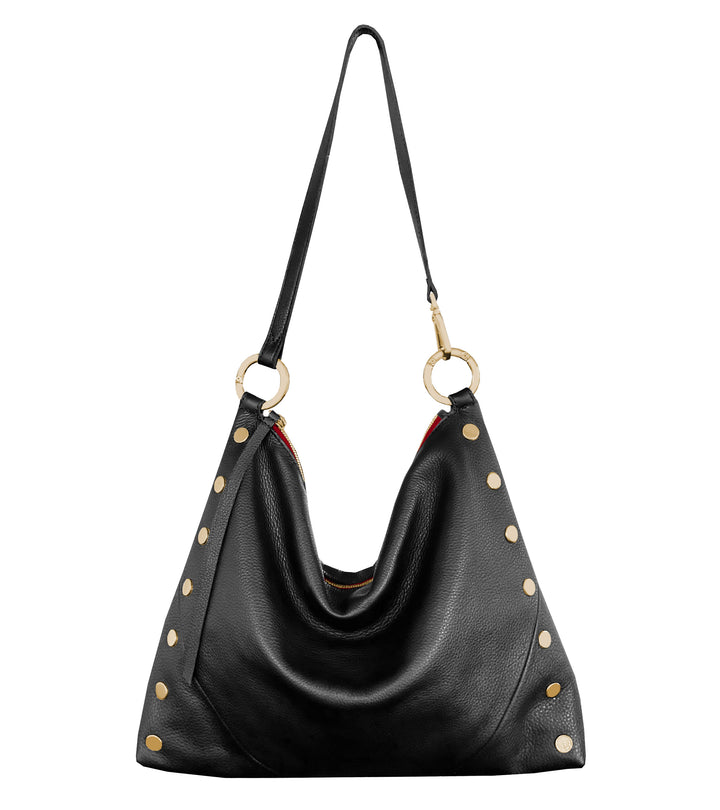HAMMITT - Kyle Large Black Brushed Gold Red Zip