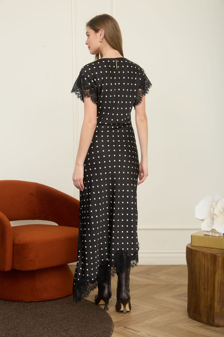 Polka Dot Lace Midi Dress